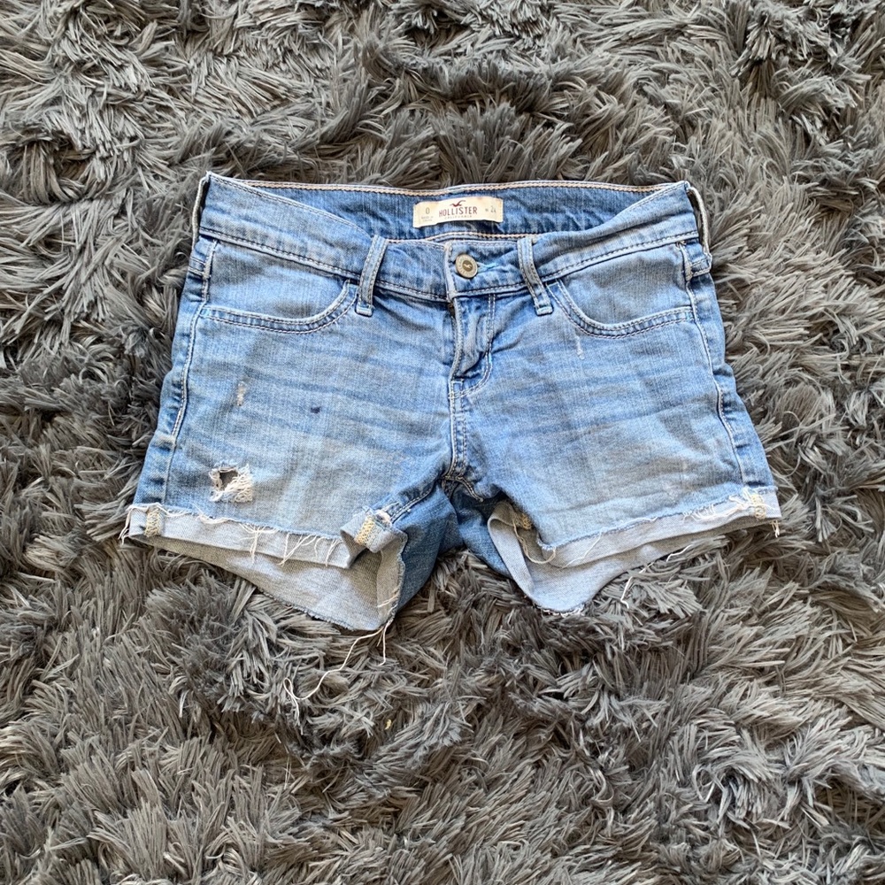 Used, low-rise denim shorts